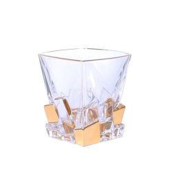 Кристални чаши за уиски Bohemia Crack Gold 6 броя 310 мл
