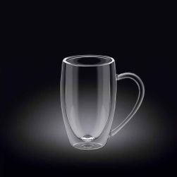 Двустенна чаша с дръжка за капучино Wilmax Thermo Glass 250 мл