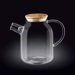 Чайник от термо стъкло с бамбуков капак Wilmax Thermo Glass 1600 мл
