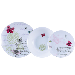 Комплект порцеланови чинии за хранене 18 части Brunchfield Butterfly