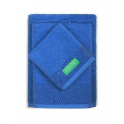 Комплект 3 кърпи за баня Benetton Casa в синьо
