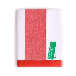 Плажна кърпа Benetton Casa 90x160 см бяло и червено