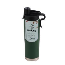 Метална вакуумна бутилка за вода 500 мл Bergner Walking anywhere зелена