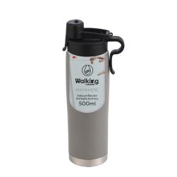 Метална вакуумна бутилка за вода 500 мл Bergner Walking anywhere сива