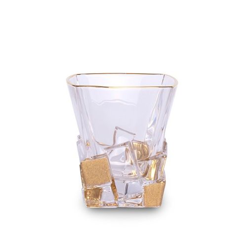 Кристални чаши за уиски Bohemia Crack Golden Ice 6 броя 310 мл - 1