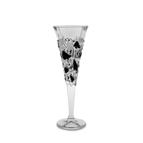 Кристални чаши за шампанско Bohemia 1845 Glacier Matt Fond and Black Lister 6 броя 200ml - 1