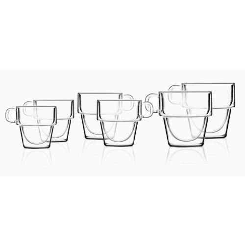 Комплект 6 двустенни чаши за кафе Senso Vialli Design - 4