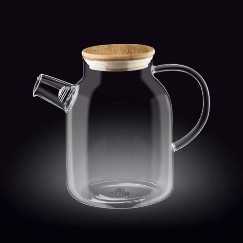 Чайник от термо стъкло с бамбуков капак Wilmax Thermo Glass 1600 мл - 1