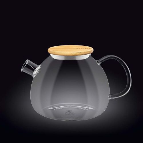 Чайник от термо стъкло с бамбуков капак Wilmax Thermo Glass 1500 мл - 1