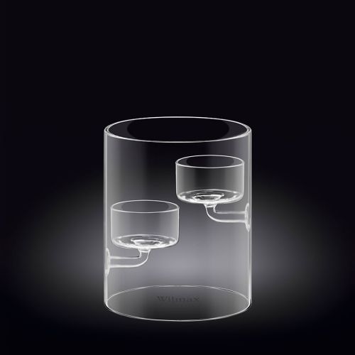 Двоен свещник 12 см Wilmax Thermo Glass  - 1