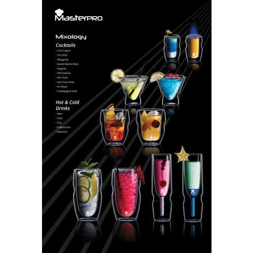 Комплект 4 броя двустенни чаши шот Masterpro Mixology 50 мл - 5