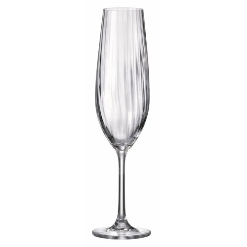 Комплект 6 чаши за шампанско Bohemia Crystal Sarah Optic 260 мл - 1
