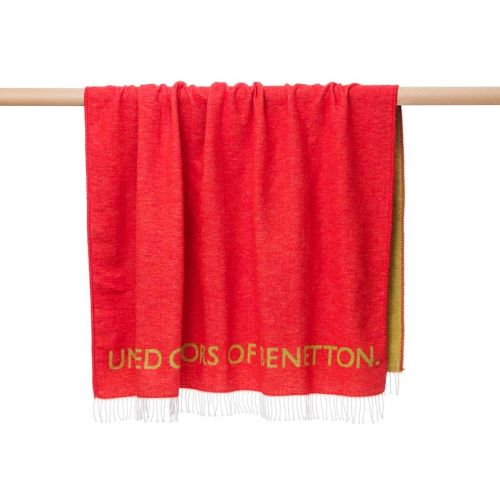 Одеяло с две лица Benetton casa 140х190 см в червено и зелено - 4