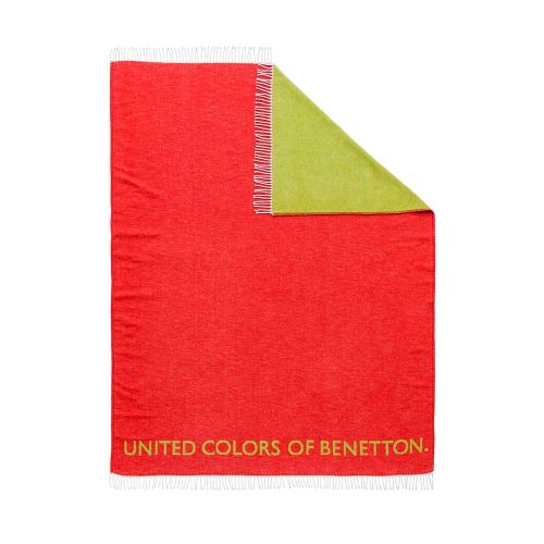 Одеяло с две лица Benetton casa 140х190 см в червено и зелено - 6