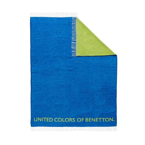 Одеяло с две лица Benetton casa 140х190 см в синьо и зелено - 5