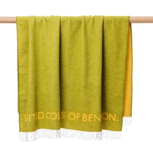 Одеяло с две лица Benetton casa 140х190 см в зелено и жълто - 5