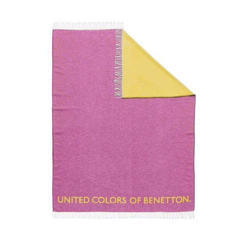 Одеяло с две лица Benetton casa 140х190 см в розово и жълто  - 4
