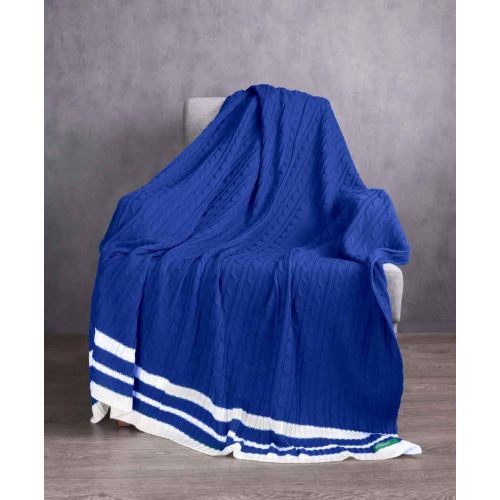 Плетено одеяло Benetton casa 140х190 см в синьо - 3