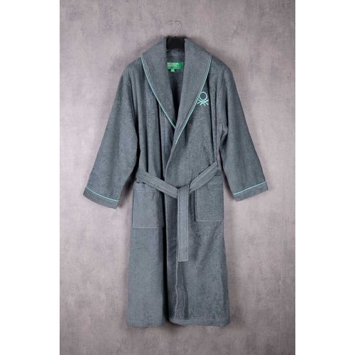 Халат за баня Benetton Casa M/L тъмно сиво - 3