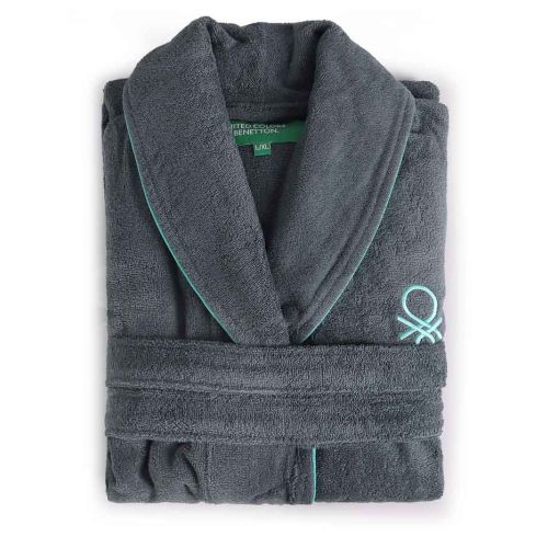 Халат за баня Benetton Casa M/L тъмно сиво - 1