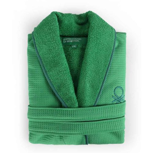 Халат за баня вафел Benetton Casa M/L зелен  - 1