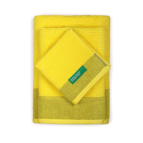 Комплект 3 кърпи за баня Benetton Casa в жълто - 1