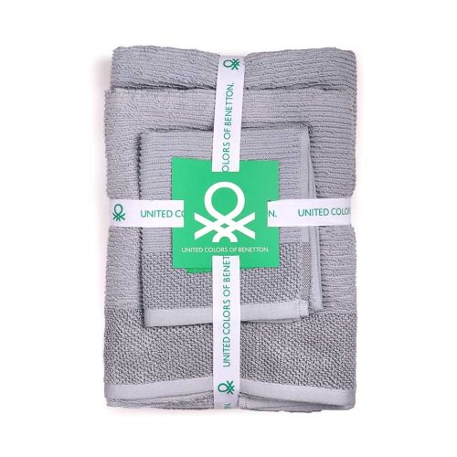 Комплект 3 кърпи за баня Benetton Casa в сиво - 3