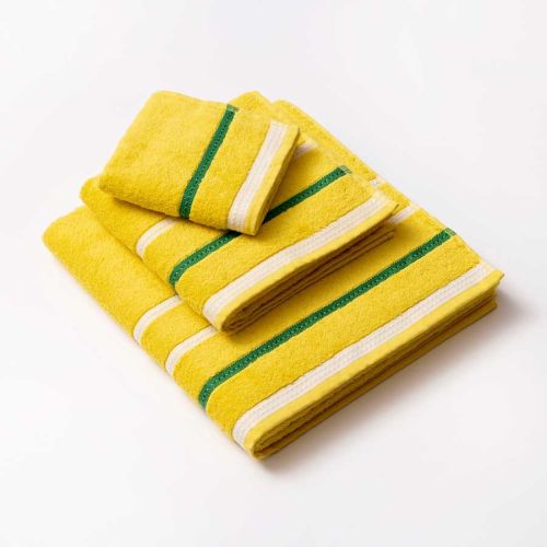 Комплект 3 кърпи за баня Benetton Casa в жълто с ивици - 3