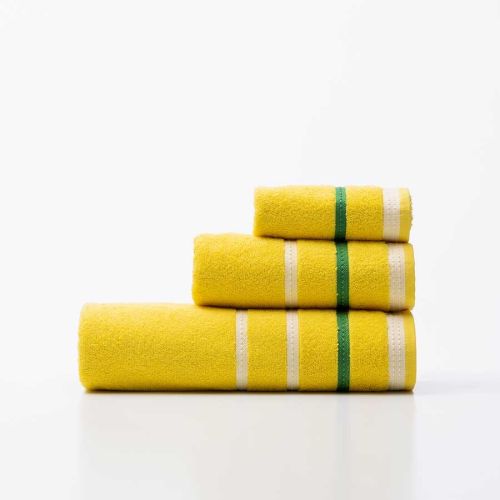 Комплект 3 кърпи за баня Benetton Casa в жълто с ивици - 2