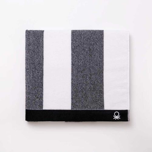 Плажна кърпа Benetton Casa 90х160 см памук Terry черно и бяло - 1