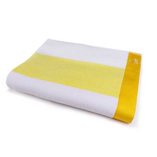 Плажна кърпа Benetton Casa 90x160 см бяло и жълто - 3