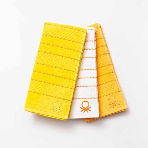 Комплект 3 кухненски кърпи Benetton Casa 50x70 см бяла, оранжева, жълта - 4