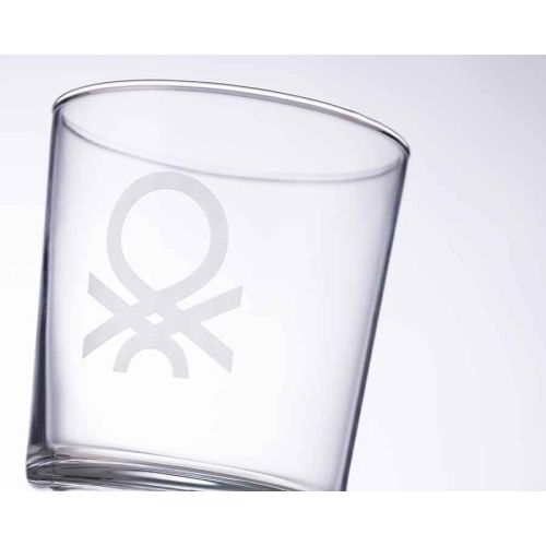 Комплект 4 стъклени чаши Benetton Casa 345 мл лого - 5