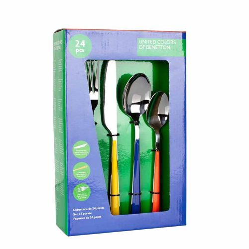 Kомплект цветни прибори за хранене Benetton Casa 24 части - 2