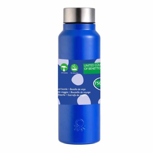 Стоманена бутилка за вода Benetton Casa 750 мл син мат - 1