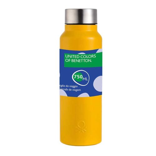 Стоманена бутилка за вода Benetton Casa 750 мл жълта  - 1