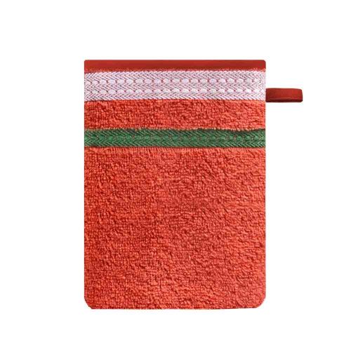 Комплект кърпи и ръкавици кисе за баня Benetton Casa 4 броя червено - 2