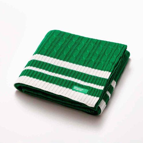 Плетено одеяло Benetton casa 140х190 см в зелено  - 3