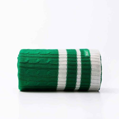 Плетено одеяло Benetton casa 140х190 см в зелено  - 2