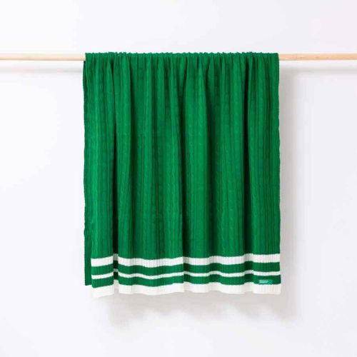 Плетено одеяло Benetton casa 140х190 см в зелено  - 4