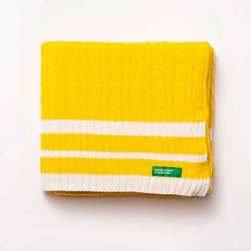 Плетено одеяло Benetton casa 140х190 см в жълто - 1