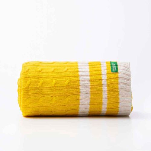 Плетено одеяло Benetton casa 140х190 см в жълто - 3