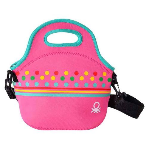 Неопренова чанта за обяд Benetton Kids розова  - 1