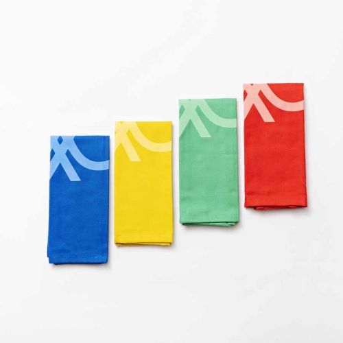 Комплект цветни подложки за хранене и сервиране Benetton Casa голямо лого - 1