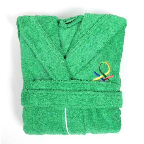 Детски халат за баня Benetton Casa 7-9 години зелен - 2