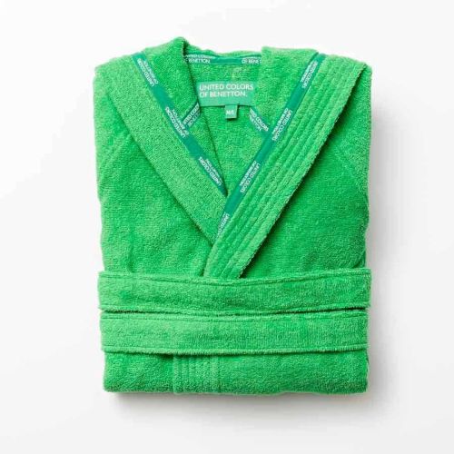 Халат за баня с качулка Benetton Casa M/L зелен - 1