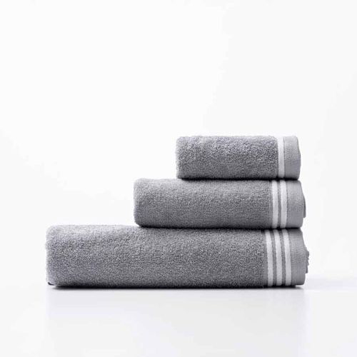 Комплект 3 кърпи за баня с лого Benetton Casa сиви - 3