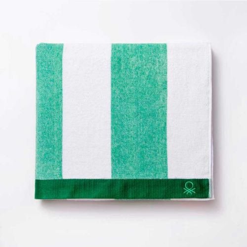 Комплект плажна кърпа и раница Benetton Casa Picnic 90х160 см зелено и бяло - 3