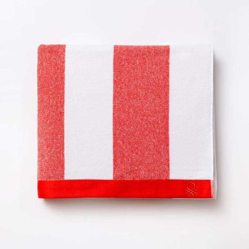 Комплект плажна кърпа и раница Benetton Casa Picnic 90х160 см червено и бяло - 2