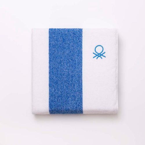 Плажна кърпа за шезлонг с джоб Benetton Casa 70х200 см синьо и бяло  - 6